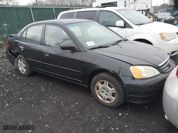 2001 Honda Civic LX with VIN 2HGES16511H554283, listed as a IAAI auction lot 41820187 with 999,999 mi miles. Bid and sale history available at carsss.com. Image 1.