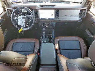 2023 Ford Bronco with VIN 1FMEE5DP4PLA96702, listed as a Copart auction lot 57574165 with 9,258 mi miles and Salvage title. Bid and sale history available at DreamBid. Image 8.