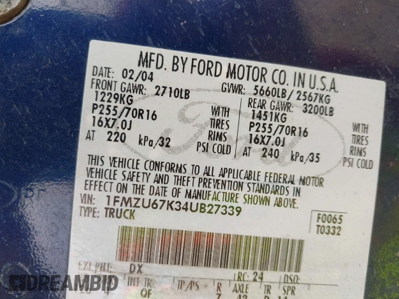 2004 Ford Explorer Sport Trac XLS с VIN 1FMZU67K34UB27339, выставлен на аукционе IAAI как лот 42165054 с пробегом Не указан миль и . История ставок и продаж доступна на DreamBid. Изображение 9.