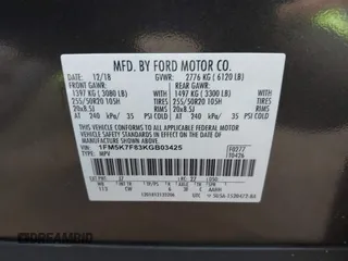 2019 Ford Explorer Limited z VIN 1FM5K7F83KGB03425, wystawiony jako IAAI lot #42163521 z przebiegiem 37 925 mil mil oraz . Historia ofert i sprzedaży dostępna na DreamBid. Obrazek 9.