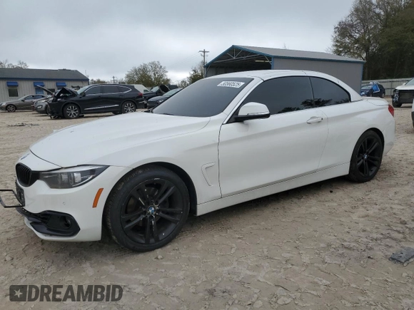 2018 BMW 4 Series 430i with VIN WBA4Z1C51JEC72744, listed as a Copart auction lot 50560525 with 73,829 mi miles and Salvage Title. Bid and sale history available at carsss.com. Image 1.