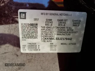 2018 GMC Acadia SLT with VIN 1GKKNMLS3JZ179442, listed as a Copart auction lot 43127235 with 29,599 mi miles and Non Repairable. Bid and sale history available at carsss.com. Image 13.