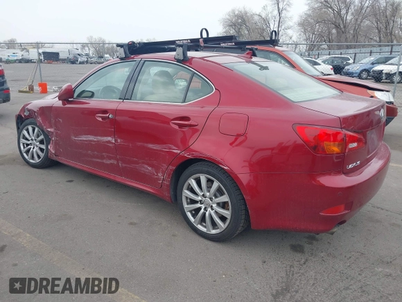 2008 Lexus IS 250 with VIN JTHCK262285020968, listed as a IAAI auction lot 41913121 with 125,435 mi miles. Bid and sale history available at carsss.com. Image 3.