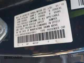 2010 Acura TSX с VIN JH4CU2F60AC019817, выставлен на аукционе IAAI как лот 42570561 с пробегом 157 282 миль миль и . История ставок и продаж доступна на DreamBid. Изображение 9.