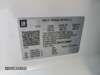 2019 GMC Yukon Denali with VIN 1GKS2CKJ9KR119887, listed as a Copart auction lot 83589544 with 86,754 mi miles and Salvage Title. Bid and sale history available at carsss.com. Image 16.