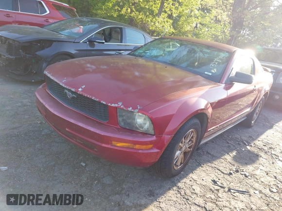 2005 Ford Mustang Deluxe with VIN 1ZVFT80N855132474, listed as a IAAI auction lot 42048955 with 199,930 mi miles. Bid and sale history available at carsss.com. Image 2.