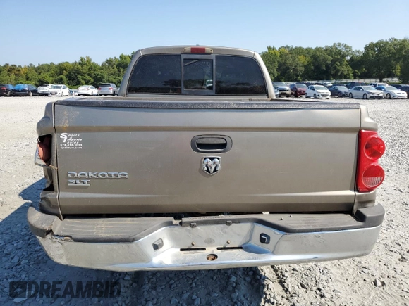 2007 Dodge Dakota SLT with VIN 1D7HE48K87S166384, listed as a Copart auction lot 69531474 with 102,092 mi miles and Salvage Title. Bid and sale history available at carsss.com. Image 6.