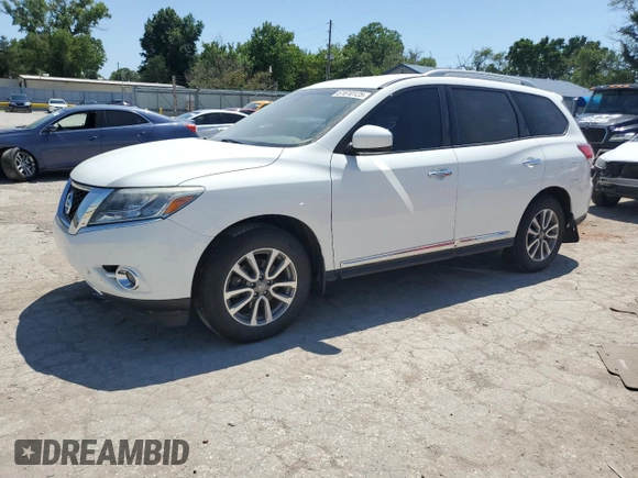 2015 Nissan Pathfinder SL with VIN 5N1AR2MM9FC653318, listed as a Copart auction lot 61610125 with 147,578 mi miles and Salvage title. Bid and sale history available at DreamBid. Image 1.