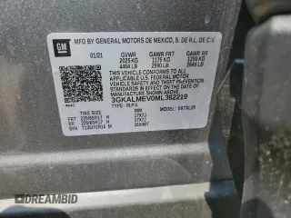2021 GMC Terrain SLE with VIN 3GKALMEV0ML362219, listed as a Copart auction lot 59739645 with 47,889 mi miles and Salvage title. Bid and sale history available at DreamBid. Image 13.