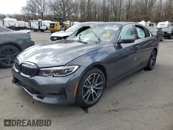 2019 BMW 3 Series 330i xDrive with VIN 3MW5R7J59K8B00893, listed as a Copart auction lot 47220575 with Not Provided miles and Salvage Title. Bid and sale history available at DreamBid. Image 1.