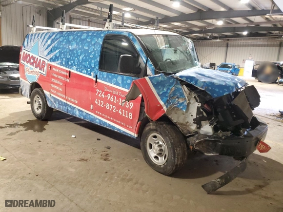 2019 Chevrolet Express Cargo Van with VIN 1GCWGAFP1K1170896, listed as a Copart auction lot 46810785 with 0 mi miles and Salvage Title. Bid and sale history available at carsss.com. Image 4.