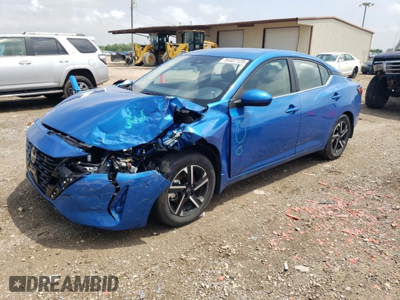 2025 Nissan Sentra SV with VIN 3N1AB8CV4SY240538, listed as a Copart auction lot 54407125 with 2,624 mi miles and Salvage Title. Bid and sale history available at carsss.com. Image 1.