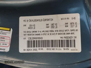 2005 Chrysler Sebring Touring with VIN 1C3EL55R45N705433, listed as a IAAI auction lot 41817797 with 114,013 mi miles and . Bid and sale history available at DreamBid. Image 9.