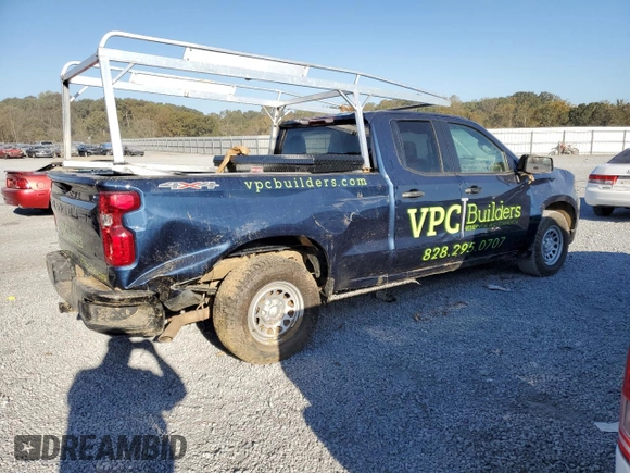 2022 Chevrolet Silverado 1500 Work Truck with VIN 1GCRDAEK5NZ641885, listed as a Copart auction lot 74668384 with Not Provided miles and Salvage Title. Bid and sale history available at DreamBid. Image 3.