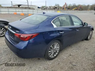 2022 Infiniti Q50 Luxe with VIN JN1EV7BR8NM340026, listed as a Copart auction lot 54059805 with 37,977 mi miles and Salvage title. Bid and sale history available at DreamBid. Image 3.