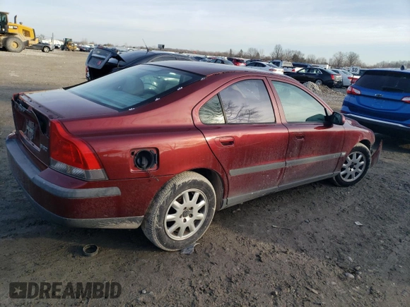 2001 Volvo S60 with VIN YV1RS61R512081241, listed as a Copart auction lot 43584055 with 115,211 mi miles and Salvage Title. Bid and sale history available at carsss.com. Image 3.