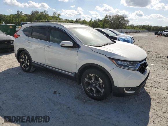 2018 Honda CR-V Touring with VIN 5J6RW1H9XJL010690, listed as a Copart auction lot 53554015 with 90,158 mi miles and Salvage Title. Bid and sale history available at DreamBid. Image 4.