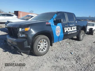 2021 Chevrolet Silverado 1500 Work Truck with VIN 1GCUYAEF0MZ158563, listed as a Copart auction lot 82125294 with 54,103 mi miles and Salvage Title. Bid and sale history available at DreamBid. Image 1.