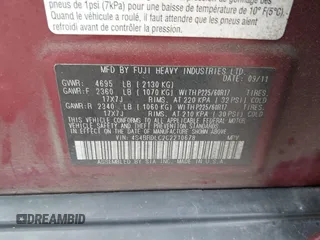 2012 Subaru Outback Limited с VIN 4S4BRDLC2C2210678, выставлен на аукционе IAAI как лот 42177918 с пробегом 214 814 миль миль и . История ставок и продаж доступна на DreamBid. Изображение 9.