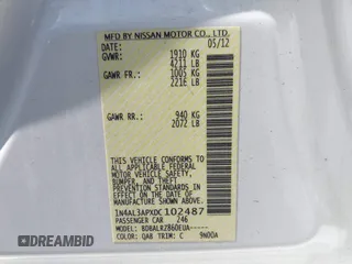 2013 Nissan Altima SV with VIN 1N4AL3APXDC102487, listed as a IAAI auction lot 42179813 with 120,218 mi miles and . Bid and sale history available at carsss.com. Image 9.
