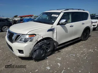 2018 Nissan Armada Platinum with VIN JN8AY2NE8J9732438, listed as a Copart auction lot 56233785 with 122,870 mi miles and Salvage title. Bid and sale history available at DreamBid. Image 1.