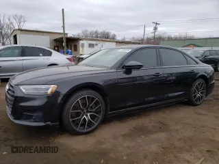 2020 Audi A8 L with VIN WAU8EAF85LN013807, listed as a Copart auction lot 47556075 with 44,921 mi miles and Salvage Title. Bid and sale history available at carsss.com. Image 1.