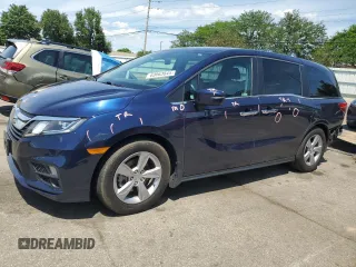 2019 Honda Odyssey EX with VIN 5FNRL6H5XKB003834, listed as a Copart auction lot 63063845 with 63,070 mi miles and Salvage title. Bid and sale history available at DreamBid. Image 1.