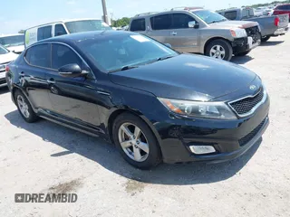 2014 Kia Optima LX with VIN 5XXGM4A78EG296882, listed as a IAAI auction lot 42126103 with 148,004 mi miles. Bid and sale history available at carsss.com. Image 1.