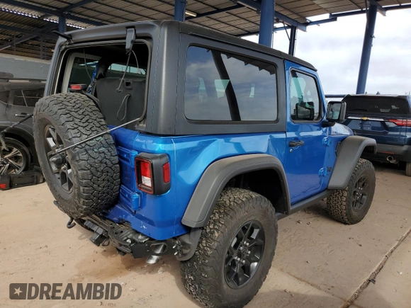 2024 Jeep Wrangler Sport S with VIN 1C4PJXAN8RW169420, listed as a Copart auction lot 62593945 with 5,164 mi miles and Salvage title. Bid and sale history available at DreamBid. Image 3.