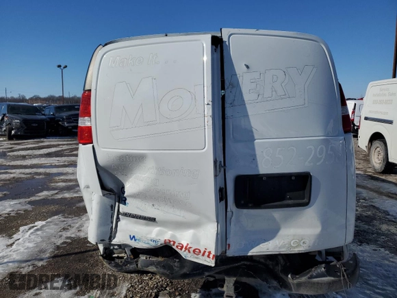 2020 Chevrolet Express Cargo Van with VIN 1GCWGAFG8L1188409, listed as a Copart auction lot 83660584 with 0 mi miles and Salvage Title. Bid and sale history available at carsss.com. Image 6.