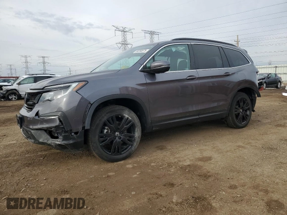 2022 Honda Pilot Special Edition with VIN 5FNYF6H26NB091357, listed as a Copart auction lot 50250075 with 38,405 mi miles and Salvage Title. Bid and sale history available at carsss.com. Image 1.