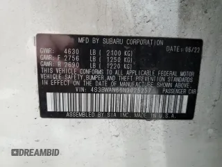 2022 Subaru Legacy Limited z VIN 4S3BWAN66N3025257, wystawiony jako Copart lot #88261465 z przebiegiem 81 061 mil mil oraz Szkoda całkowita • Salvage title. Historia ofert i sprzedaży dostępna na DreamBid. Obrazek 13.