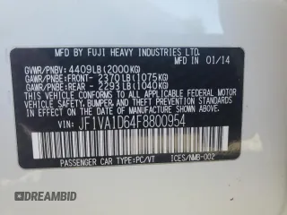 2015 Subaru WRX Premium with VIN JF1VA1D64F8800954, listed as a Copart auction lot 59722825 with 94,737 mi miles and Salvage title. Bid and sale history available at DreamBid. Image 13.