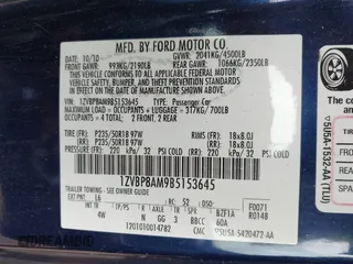 2011 Ford Mustang V6 with VIN 1ZVBP8AM9B5153645, listed as a IAAI auction lot 42109795 with 124,055 mi miles and . Bid and sale history available at carsss.com. Image 9.