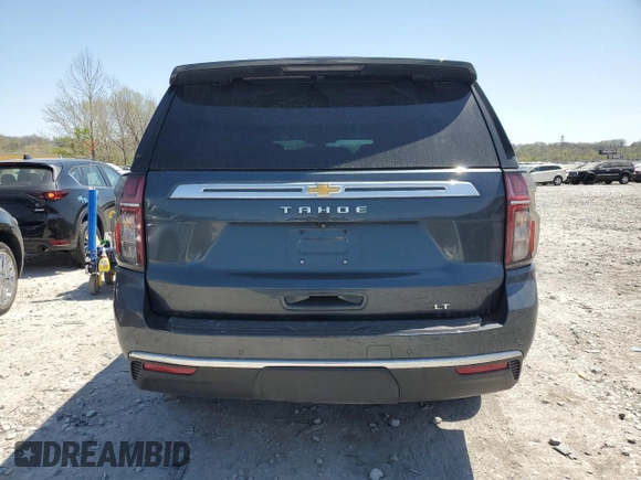 2021 Chevrolet Tahoe LT with VIN 1GNSCNKD7MR355575, listed as a Copart auction lot 53296505 with 91,928 mi miles and Salvage title. Bid and sale history available at DreamBid. Image 6.