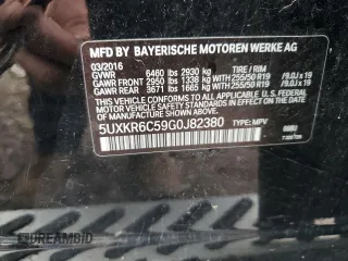 2016 BMW X5 xDrive50i with VIN 5UXKR6C59G0J82380, listed as a Copart auction lot 79649274 with 0 mi miles and Salvage Title. Bid and sale history available at carsss.com. Image 13.