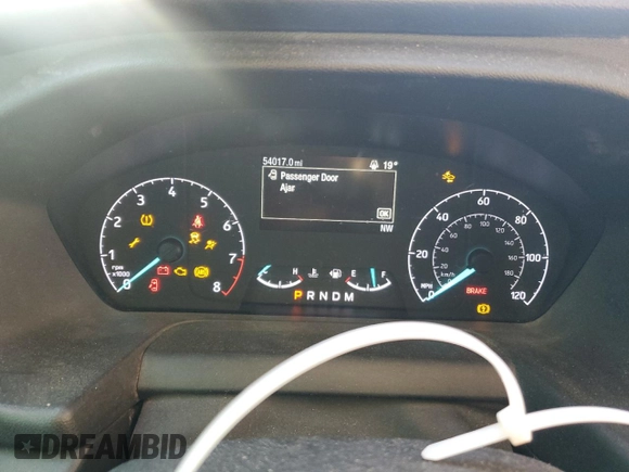 2021 Ford Transit with VIN 1FDBW5P83MKA16280, listed as a Copart auction lot 41982805 with 54,017 mi miles and Salvage Title. Bid and sale history available at DreamBid. Image 9.