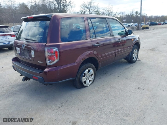 2007 Honda Pilot LX with VIN 2HKYF18197H540562, listed as a IAAI auction lot 41908247 with 191,135 mi miles. Bid and sale history available at carsss.com. Image 4.