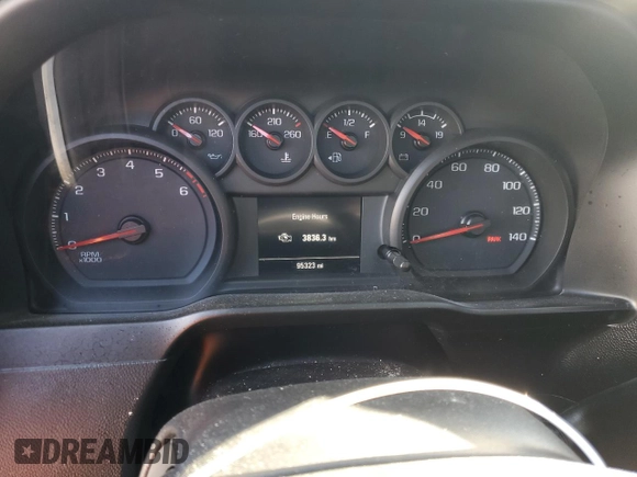 2020 Chevrolet Silverado 1500 Custom with VIN 1GCPWBEHXLZ268335, listed as a Copart auction lot 77532823 with 95,323 mi miles and Non Repairable. Bid and sale history available at carsss.com. Image 9.