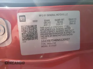2022 Chevrolet Corvette 2LT with VIN 1G1YB2D46N5120927, listed as a Copart auction lot 88921645 with 0 mi miles and Salvage Title. Bid and sale history available at carsss.com. Image 13.