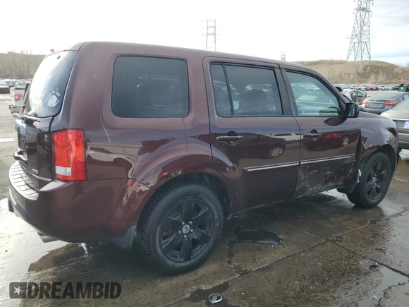 2012 Honda Pilot EX-L with VIN 5FNYF4H75CB080928, listed as a Copart auction lot 49820995 with 182,927 mi miles and Salvage Title. Bid and sale history available at DreamBid. Image 3.