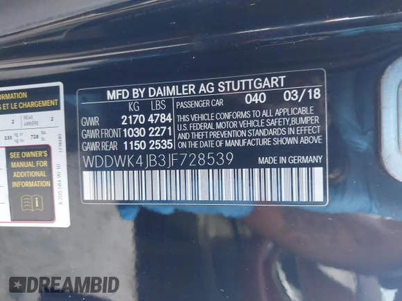 2018 Mercedes-Benz C 300 with VIN WDDWK4JB3JF728539, listed as a IAAI auction lot 41299075 with 88,438 mi miles and . Bid and sale history available at DreamBid. Image 9.