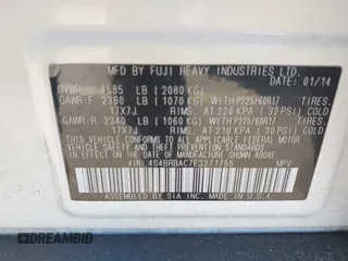 2014 Subaru Outback 2.5i with VIN 4S4BRBAC7E3271755, listed as a IAAI auction lot 41422901 with 139,510 mi miles. Bid and sale history available at carsss.com. Image 9.