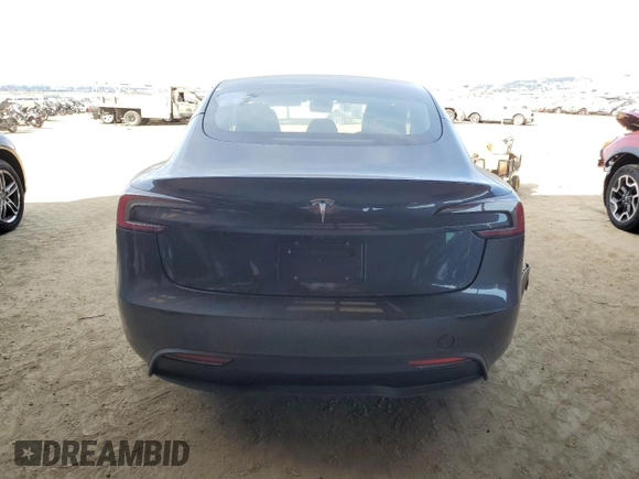 2024 Tesla Model 3 with VIN 5YJ3E1EAXRF782571, listed as a Copart auction lot 50253805 with 3,626 mi miles and Salvage Title. Bid and sale history available at carsss.com. Image 6.