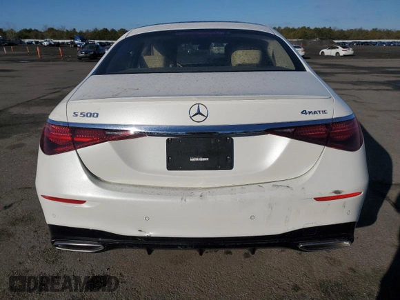 2022 Mercedes-Benz S-Class S 500 with VIN W1K6G6DB5NA166087, listed as a Copart auction lot 47003915 with 7,000 mi miles and Salvage Title. Bid and sale history available at carsss.com. Image 6.