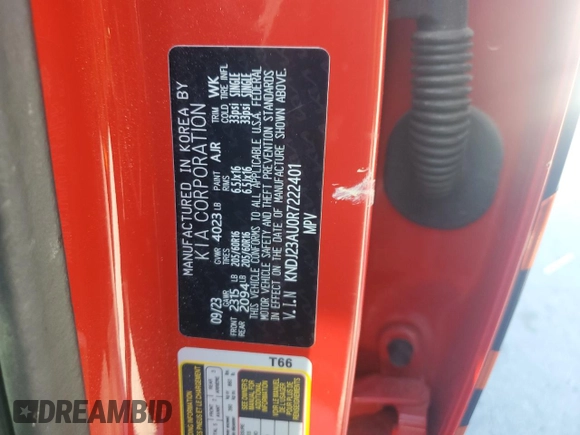 2024 Kia Soul S with VIN KNDJ23AU0R7222401, listed as a Copart auction lot 47919755 with 13,270 mi miles and Salvage Title. Bid and sale history available at DreamBid. Image 12.