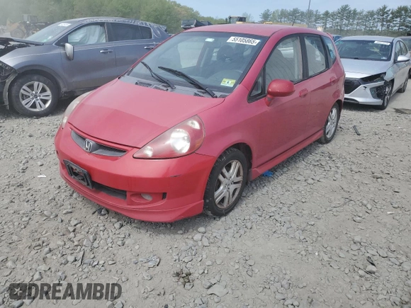 2007 Honda Fit Sport with VIN JHMGD37677S068288, listed as a Copart auction lot 55105865 with Not provided miles and Clean title. Bid and sale history available at DreamBid. Image 1.