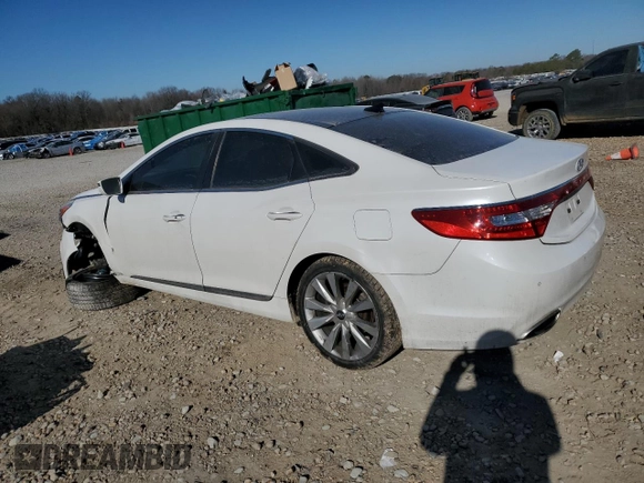 2013 Hyundai Azera with VIN KMHFH4JG8DA319678, listed as a Copart auction lot 41893075 with 157,552 mi miles and Salvage Title. Bid and sale history available at carsss.com. Image 2.