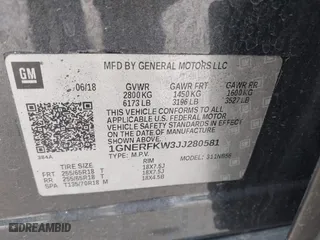 2018 Chevrolet Traverse LS with VIN 1GNERFKW3JJ280581, listed as a IAAI auction lot 41881686 with 70,684 mi miles. Bid and sale history available at carsss.com. Image 9.