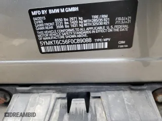2015 BMW X5 M with VIN 5YMKT6C56F0C89088, listed as a Copart auction lot 81921504 with 91,543 mi miles and Salvage Title. Bid and sale history available at carsss.com. Image 13.
